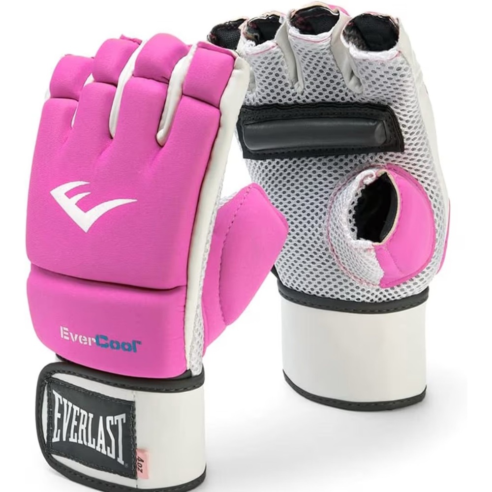 Everlast Pink and White Open-Finger Gloves